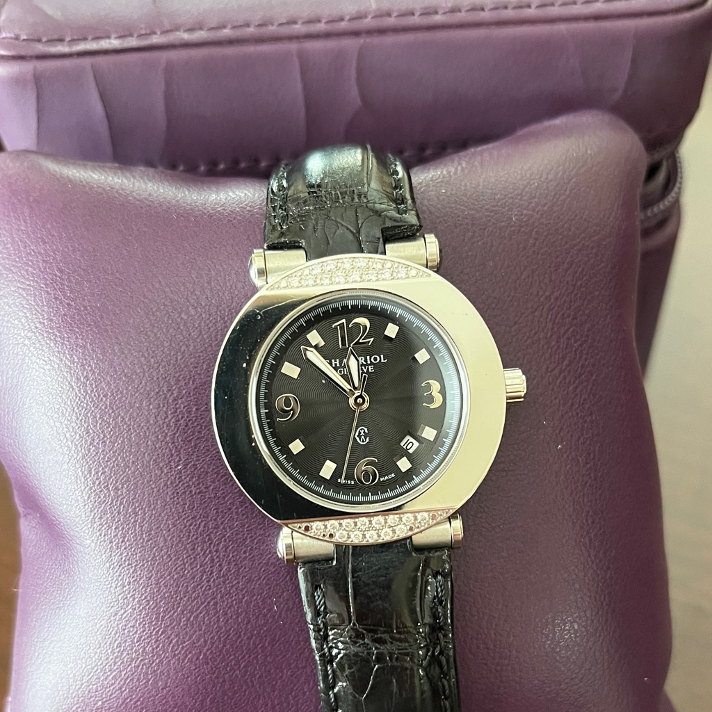 Charriol Black And Silver With Diamond Accents Womens Watch